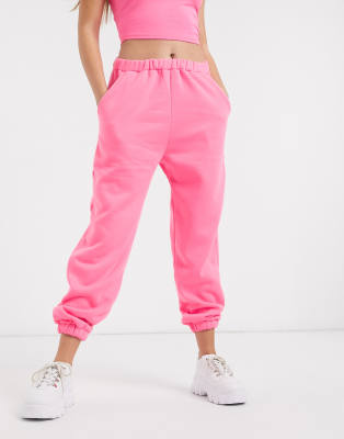 neon pink sweatpants