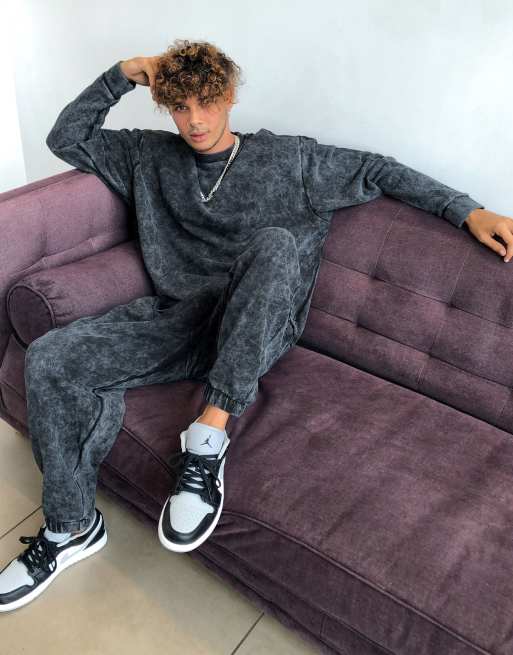 Acid wash 2025 tracksuit mens