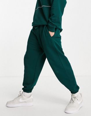 ASOS DESIGN co-ord oversized joggers in forest green