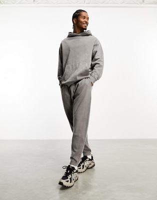 ASOS DESIGN co-ord oversized joggers in grey overdye wash