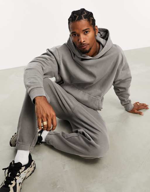 ASOS DESIGN co ord oversized joggers in grey overdye wash ASOS