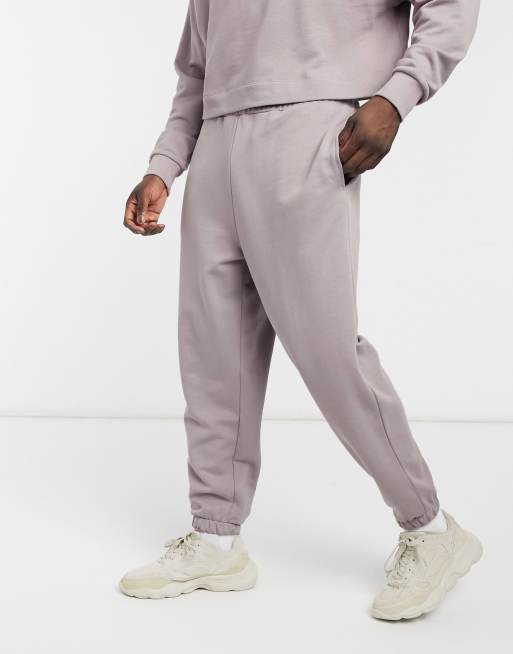 ASOS DESIGN co-ord oversized joggers in washed brown