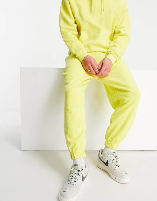 ASOS DESIGN co-ord oversized joggers in washed yellow, 4 of 4