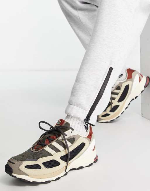 ASOS DESIGN co-ord oversized joggers with sport cuff zips in white marl, 3 of 4