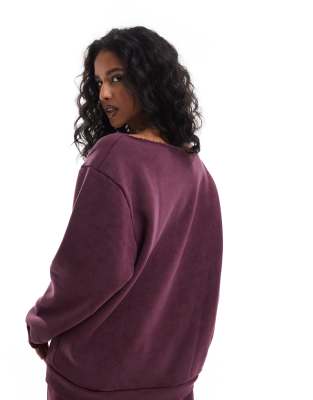 ASOS DESIGN co-ord oversized off shoulder sweatshirt in acid wash