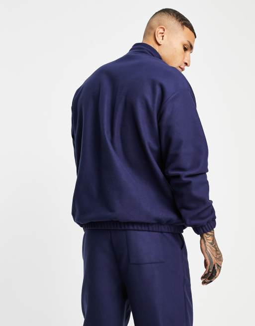 ASOS DESIGN co-ord oversized polar fleece half zip sweatshirt in navy