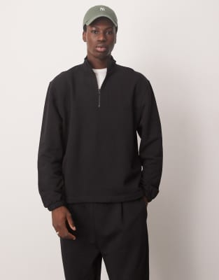 ASOS DESIGN ASOS DESIGN co-ord oversized quarter zip sweatshirt in black
