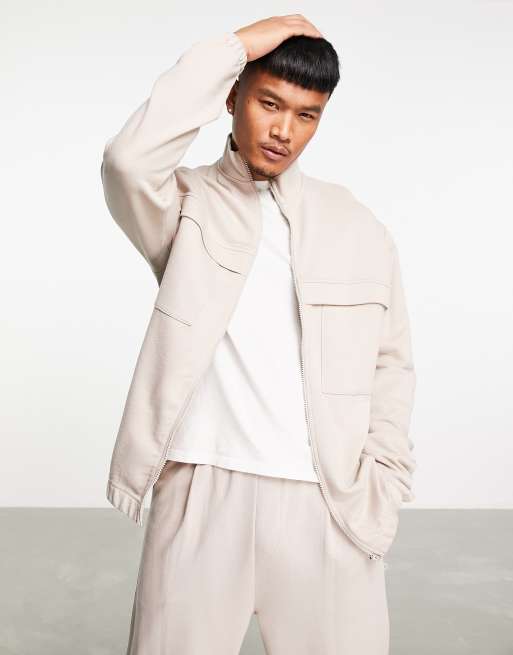 Beige cheap track jacket