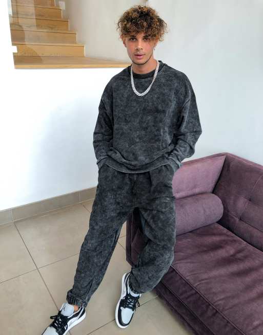 Acid wash tracksuit online mens