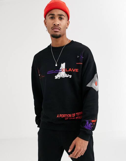 ASOS DESIGN – Kombiteil mit auffälligen Prints in Schwarz, 2 von 3