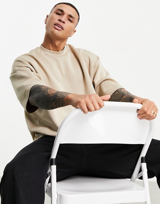 ASOS DESIGN co-ord oversized t-shirt with half sleeve in scuba