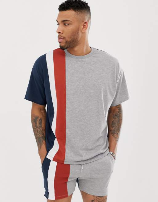 ASOS DESIGN co-ord oversized with vertical colour block in grey, 3 of 3
