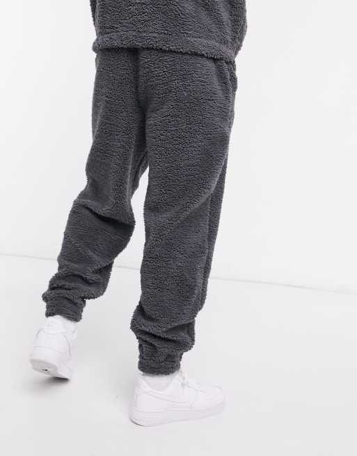 Grey teddy joggers new arrivals