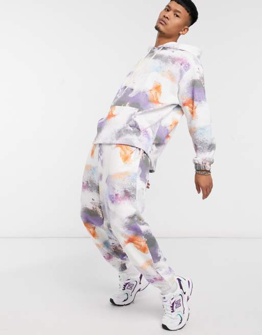 ASOS DESIGN co-ord oversized trackies with all over print
