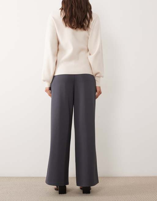 ASOS DESIGN co-ord pantalone in twill fluido a pieghe antracite, 3 di 5