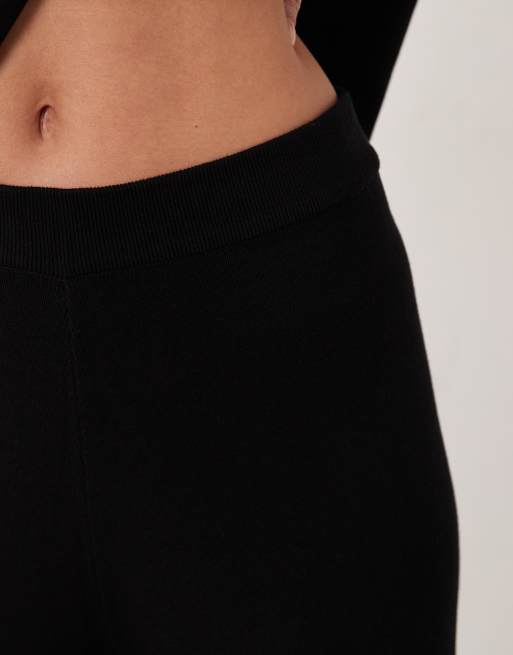 ASOS DESIGN co-ord pantaloni dritti in maglia compatta neri, 2 di 5