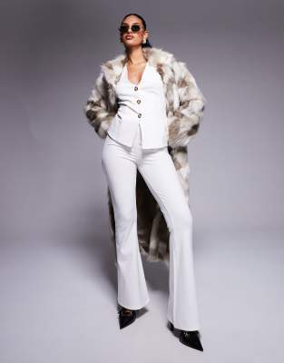 ASOS DESIGN ASOS DESIGN co-ord ponte flare trouser in white