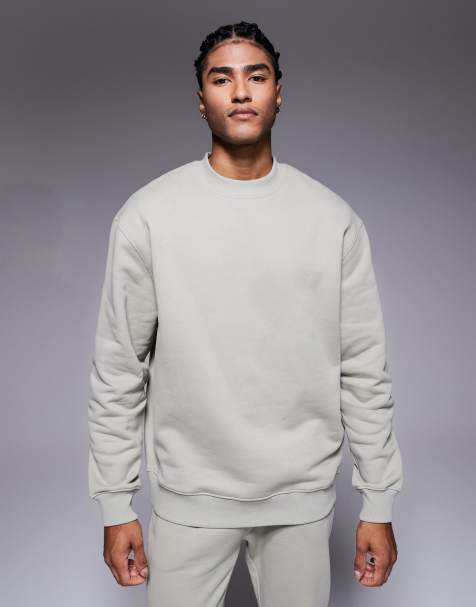 ASOS DESIGN co-ord premium heavyweight oversized sweatshirt 400gsms in sage green - view 1