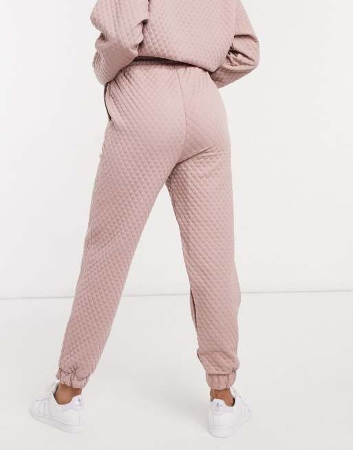 ASOS DESIGN co ord quilted jogger in dusty blush ASOS