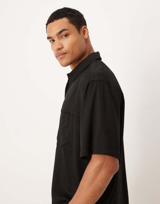 ASOS DESIGN co-ord relaxed shirt in black, 4 of 5