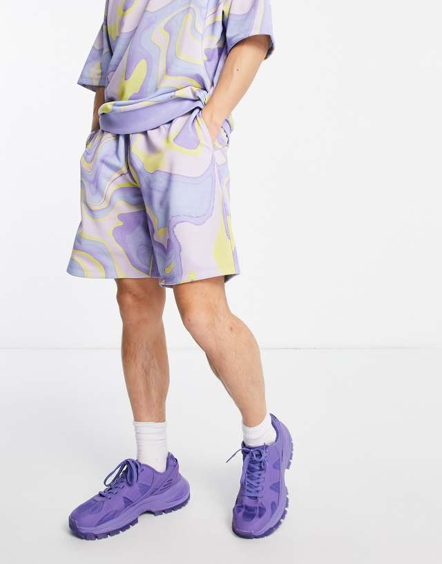 ASOS DESIGN - co-ord relaxed shorts with all over swirl print