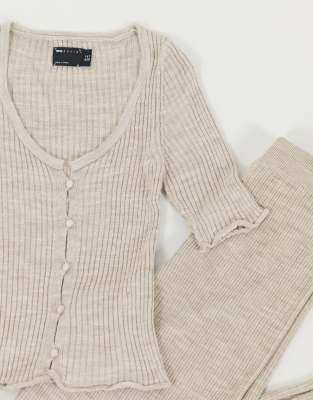 short ribbed cardigan