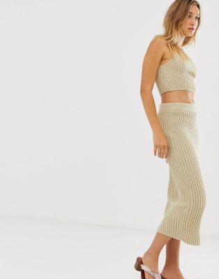 asos ribbed skirt