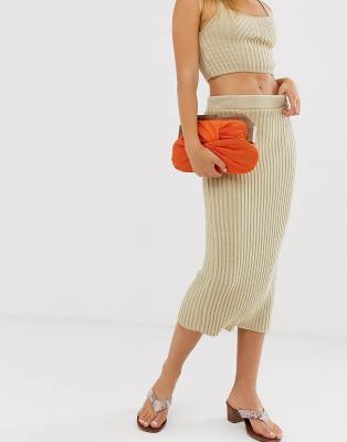 asos ribbed skirt