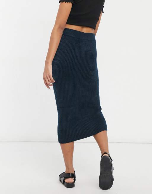 Asos navy hotsell midi skirt