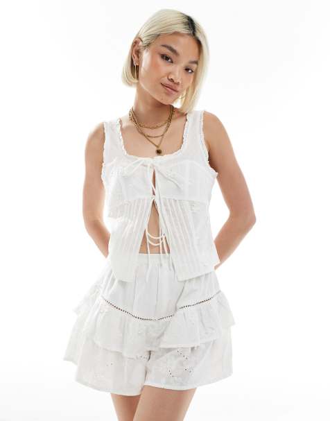 ASOS DESIGN co-ord scoop neck cami in 3D floral fabric - view 1