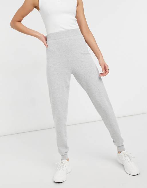 ASOS DESIGN - Co-ord set - Gebreide joggingbroek in grijs