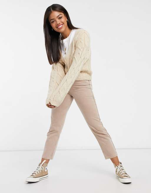 ASOS Design - Co-ord set kabelvest in lichtbeige, 4 van 4