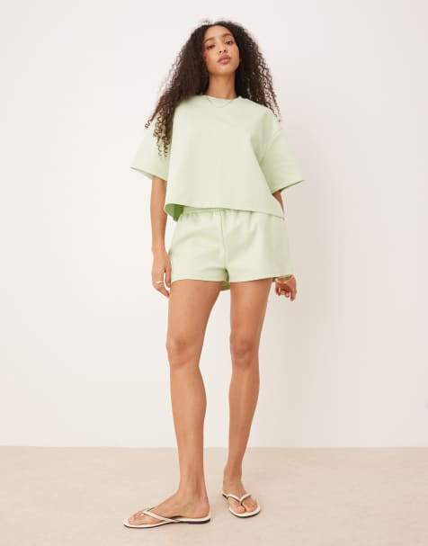 ASOS DESIGN - Co-ord set met interlocknaden in pastelgroen - view 1