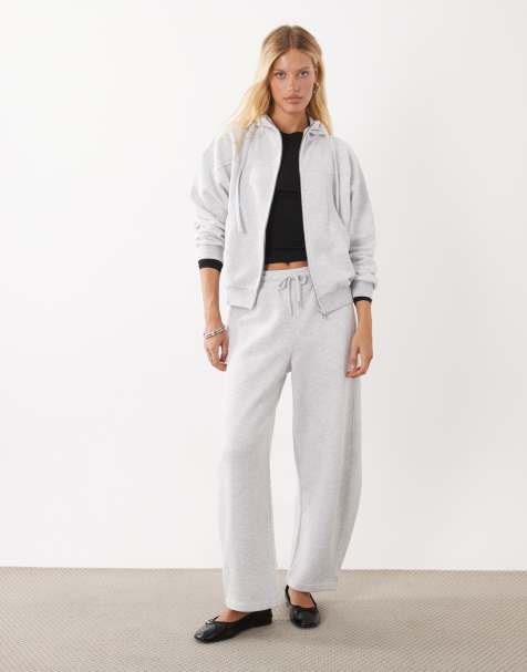 ASOS DESIGN - Co-ord set met naaddetail in gemêleerd grijs - view 1