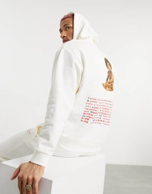 ASOS DESIGN - Co-ord set met Biggie Smalls print in ecru, 2 van 3