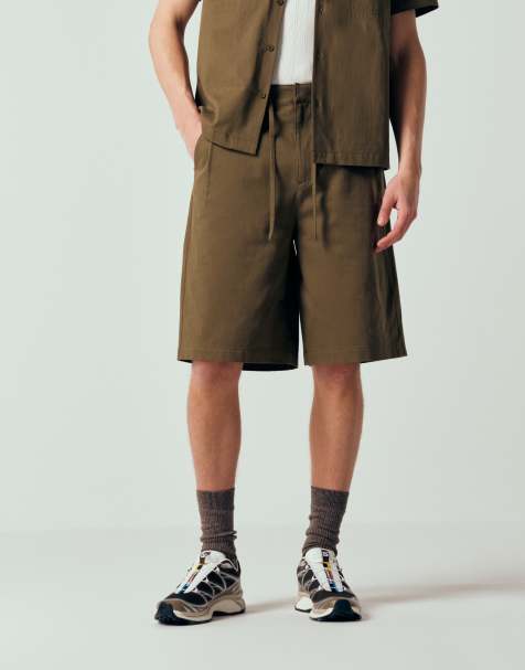 ASOS DESIGN - Co-ord set van overhemd en short in kaki - view 1