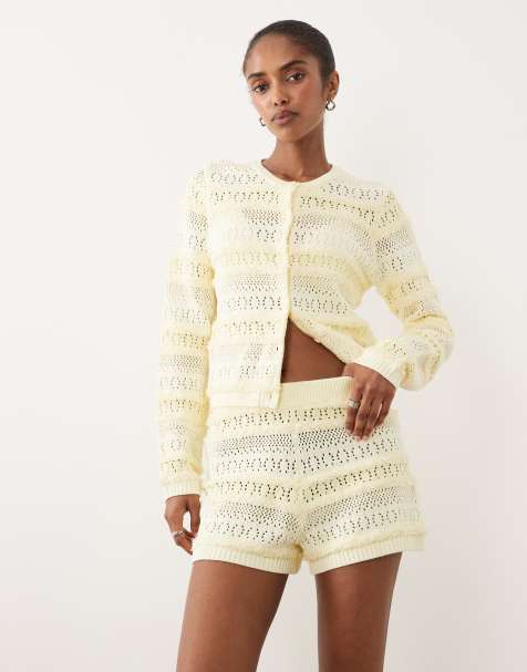 ASOS DESIGN - Co-ord set van vest en short met stikseldetail in geel - view 1