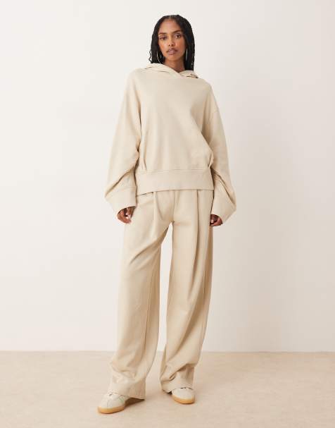 ASOS DESIGN - Co-ord set van wafelstof in taupe - view 1