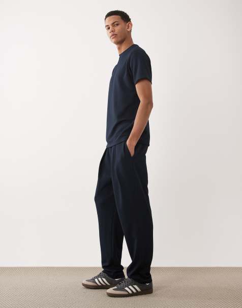 ASOS DESIGN - Co-ord set van zware stof met textuur in marineblauw - view 1