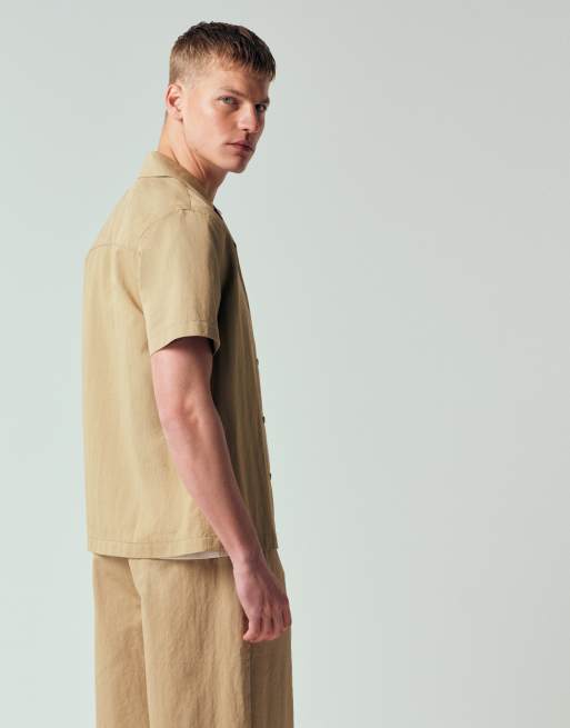 ASOS DESIGN co-ord shirt in beige, 4 of 12