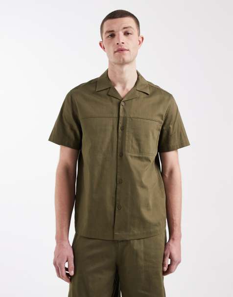 ASOS DESIGN co-ord shirt in khaki - view 1