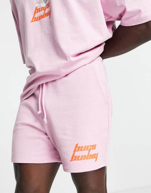 ASOS DESIGN co-ord short with Bugs Bunny print in pink - LPINK