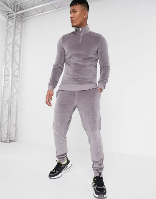 Grey store velour joggers