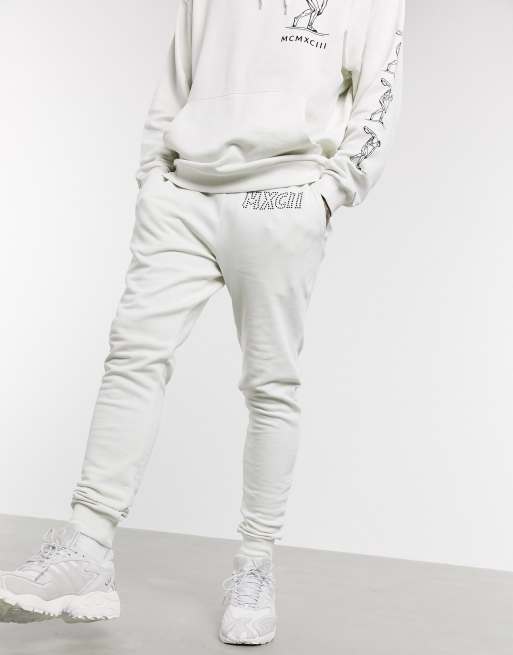 ASOS DESIGN two-piece in white with back print with hotfix detail , 2 of 2