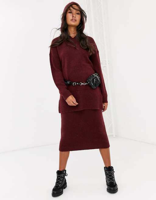 ASOS DESIGN fluffy yarn co-ord in Red, 3 of 3