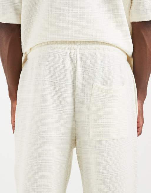 ASOS DESIGN co-ord slim balloon fit linen look jogger in ecru, 4 of 5