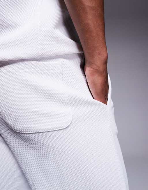 ASOS DESIGN co-ord slim fit shorts in white, 3 of 5