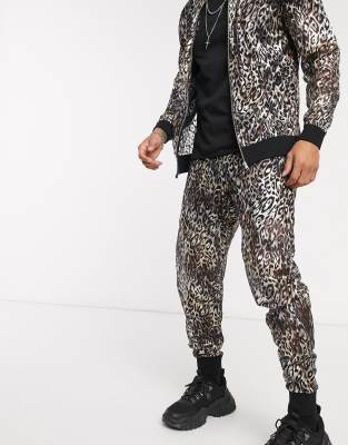 mens leopard joggers