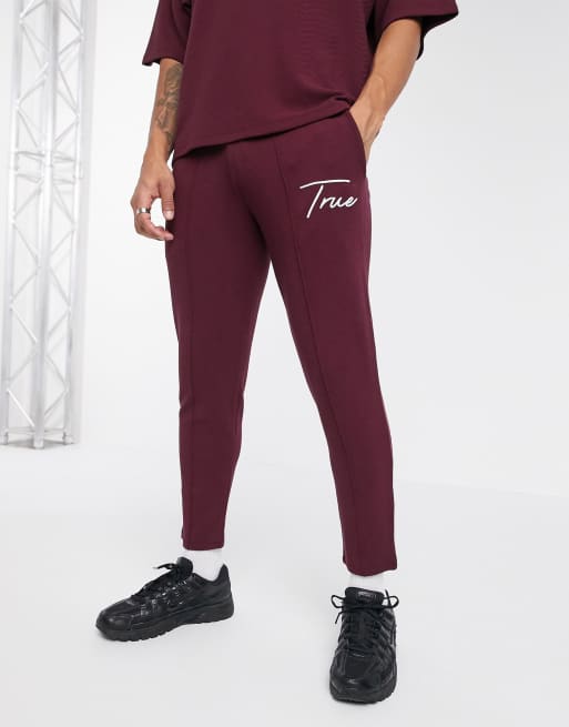 Asos design coord slim joggers with text embroidery  asos