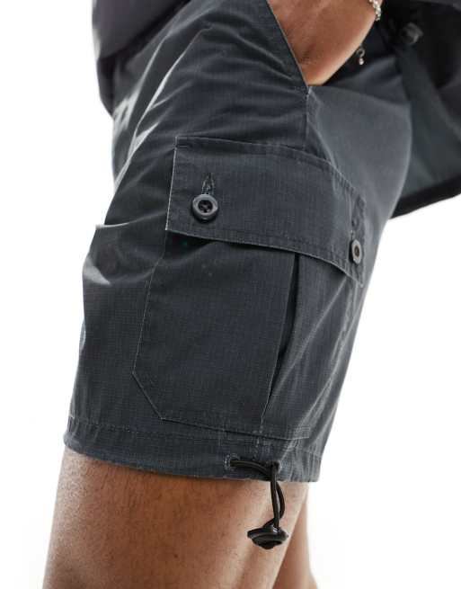 ASOS DESIGN Co-ord slim ripstop cargo shorts in washed black